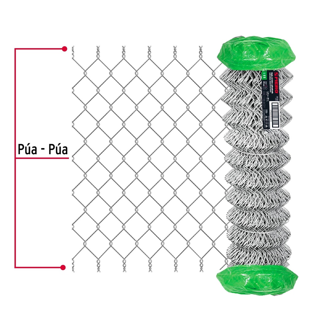 Rollo 20m x 1.75 m malla ciclónica calibre 11 abertura 63 mm