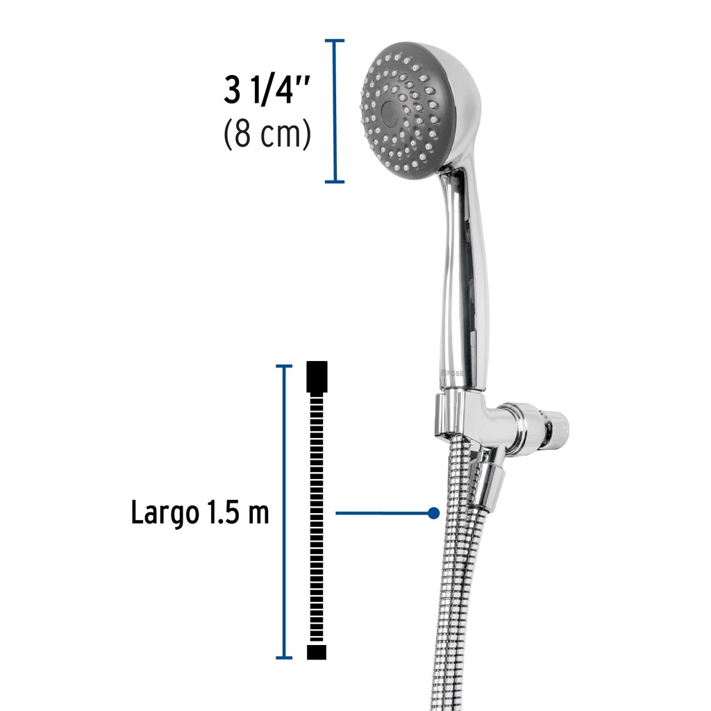 Regadera de teléfono 3-1/4' con soporte, Foset Aero