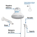 Regadera eléctrica de 4 temperaturas, 6-1/2', Gris, Foset