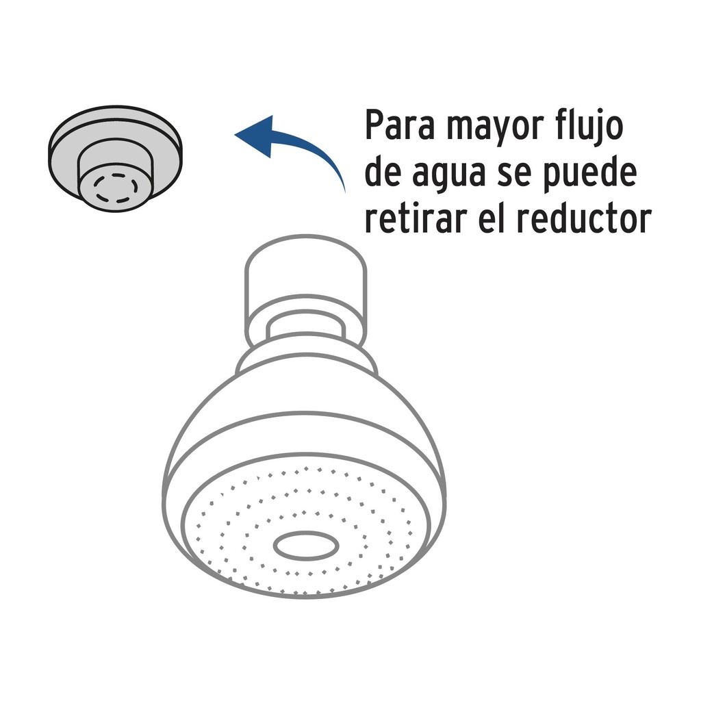 Regadera plástica redonda 2-1/2' gris-blanca, Foset Basic