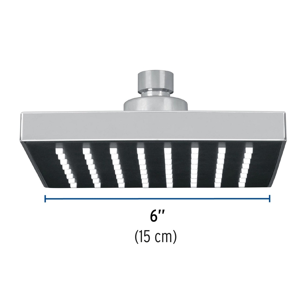 Regadera cuadrada ABS 6' acabado cromo sin brazo, Foset