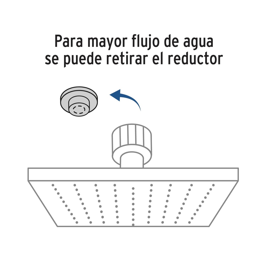 Regadera cuadrada ABS 8' acabado satín con brazo, Foset