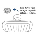 Regadera cuadrada plato ancho 6' brazo inox a muro, Aero