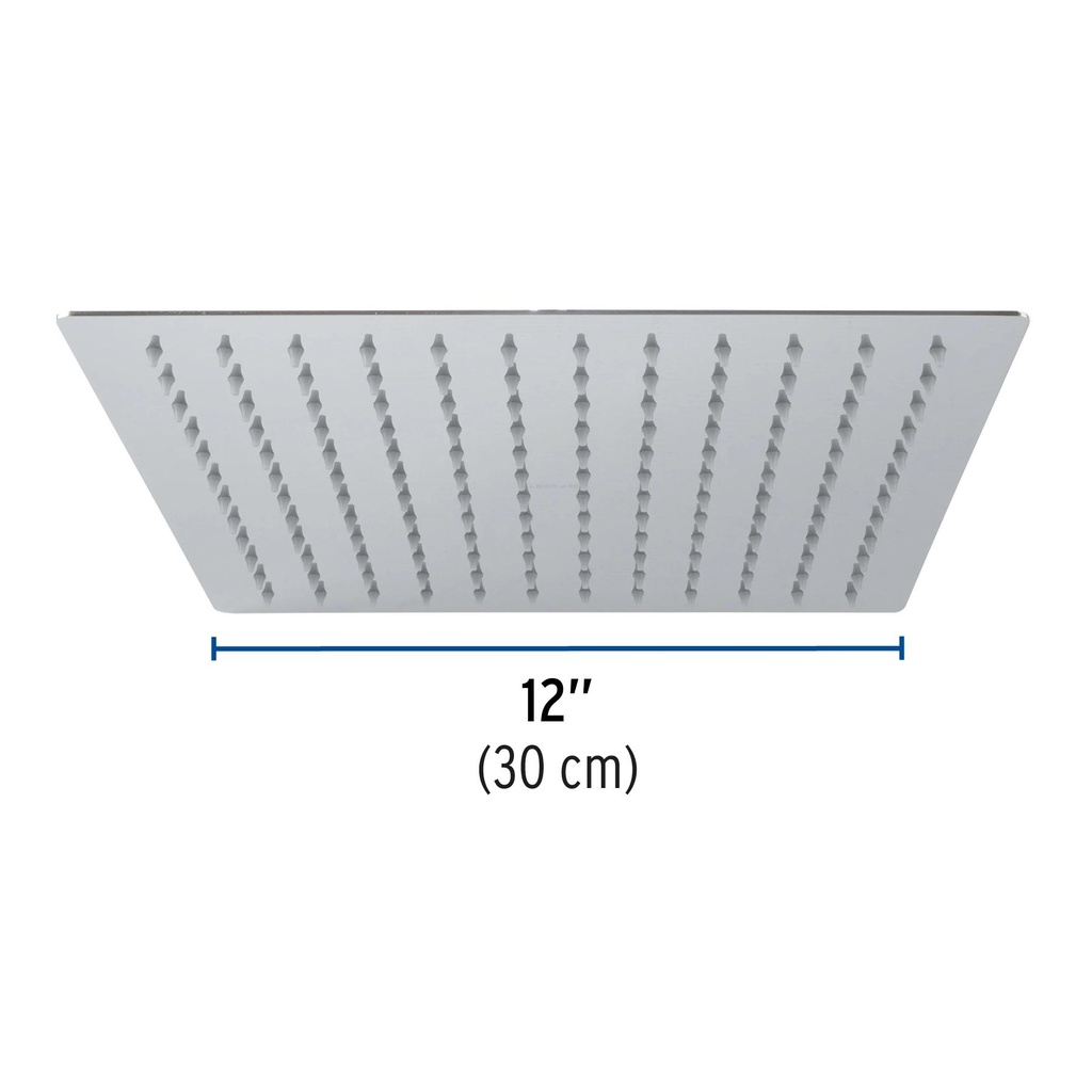 Regadera cromo 12' plato cuadrado delgado sin brazo, Riviera