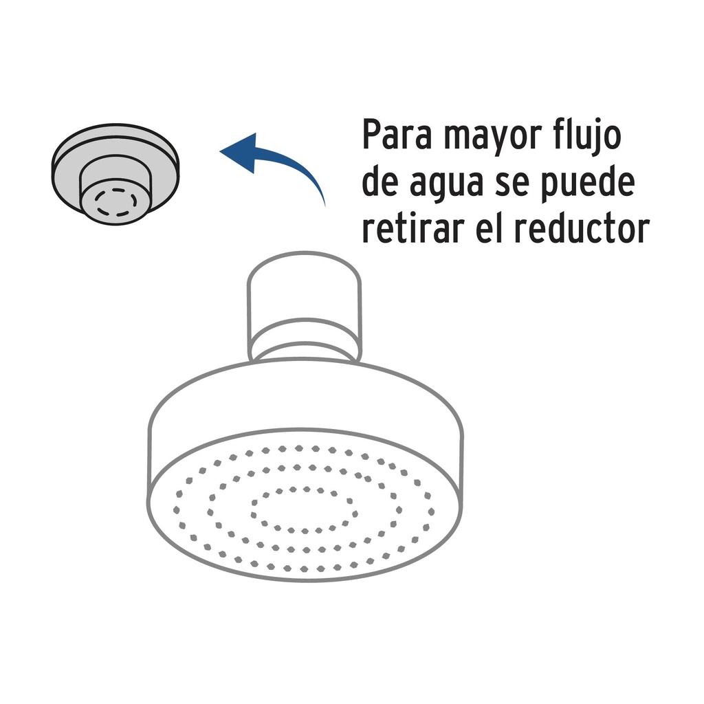 Regadera cromo 4' plato redondo, sin brazo, Foset Element