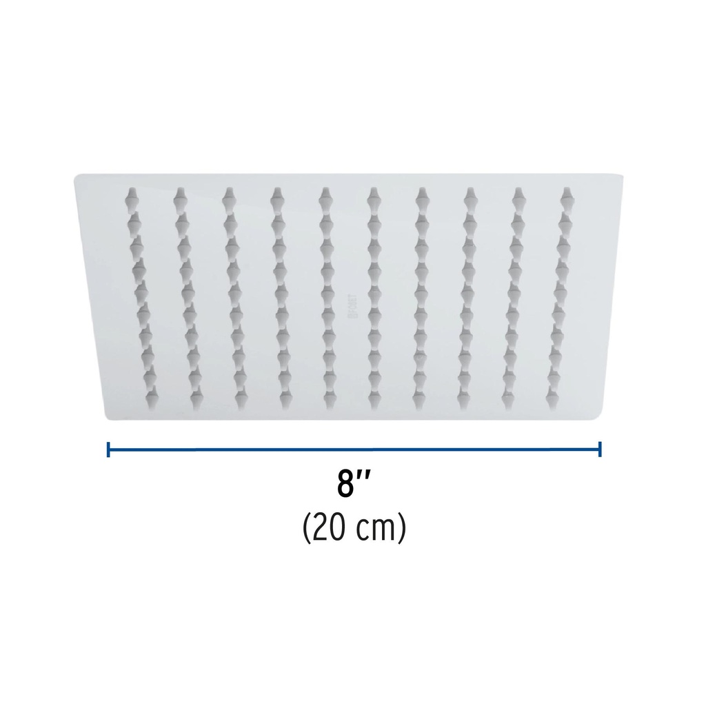 Regadera cromo 8' plato cuadrado delgado sin brazo, Riviera