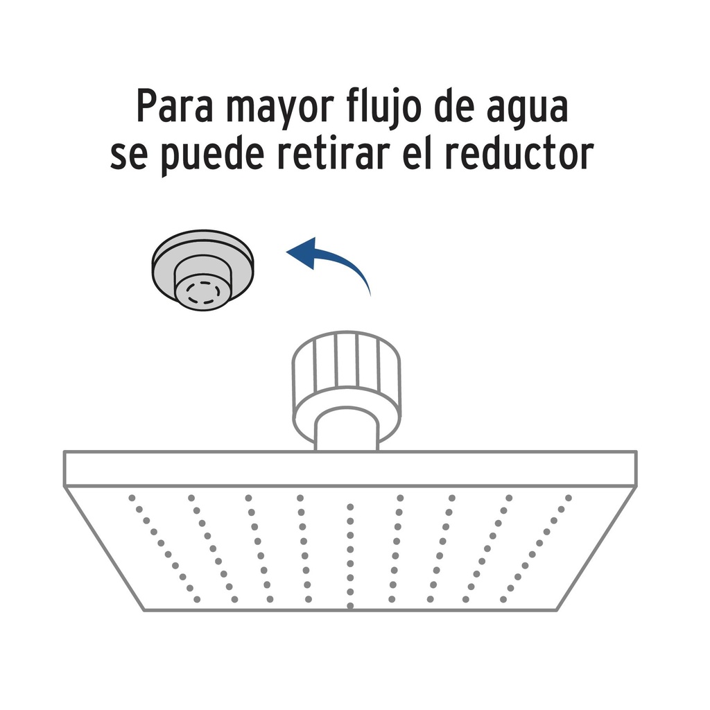 Regadera cromo 10' plato cuadrado delgado con brazo, Riviera