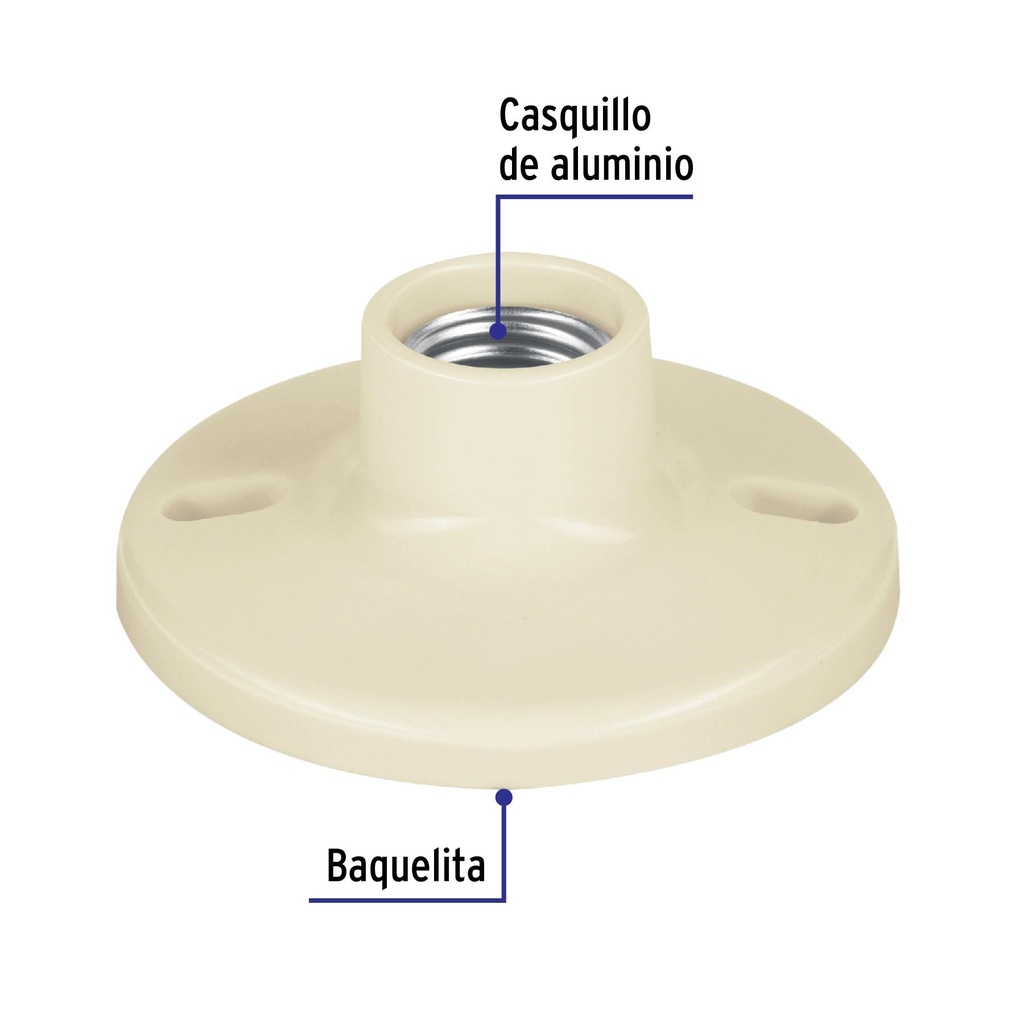 Portalámpara 4' de baquelita, Volteck