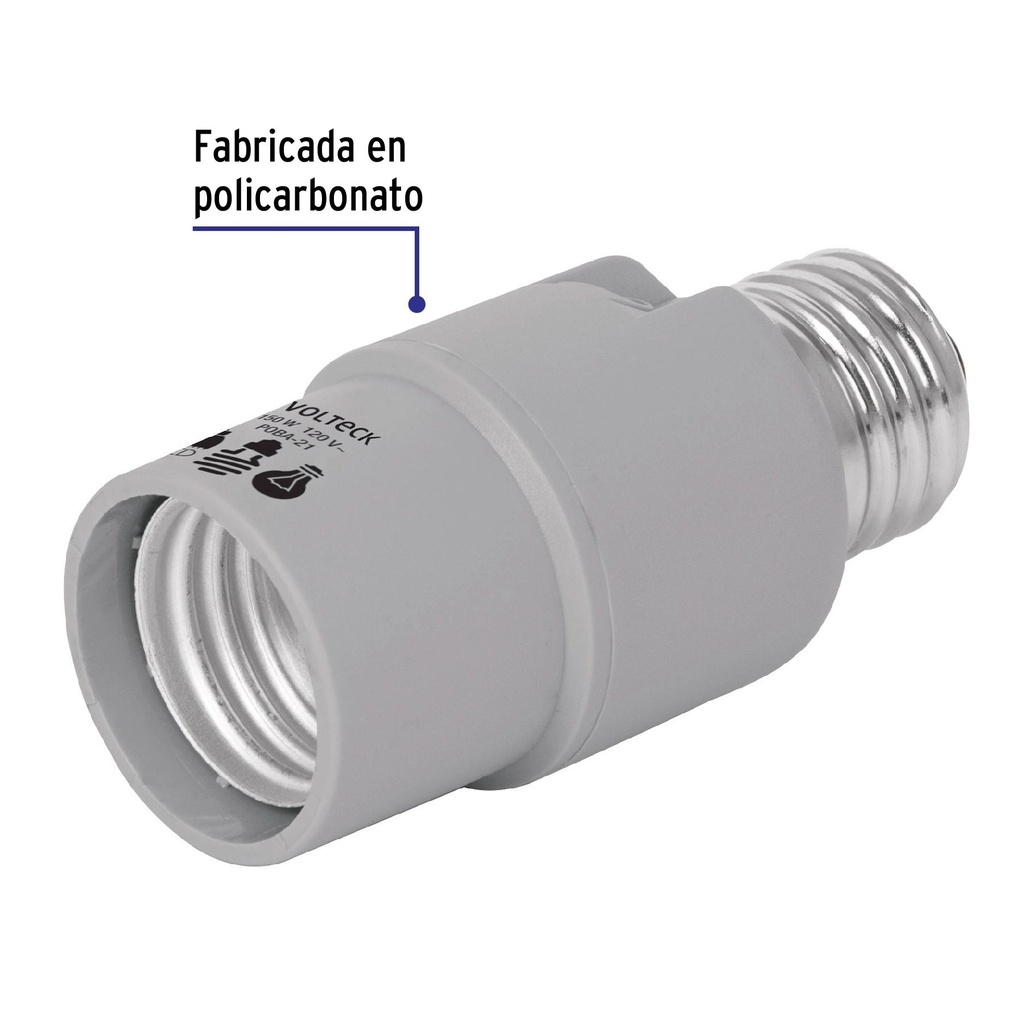 Portalámpara con sensor de luz, Volteck