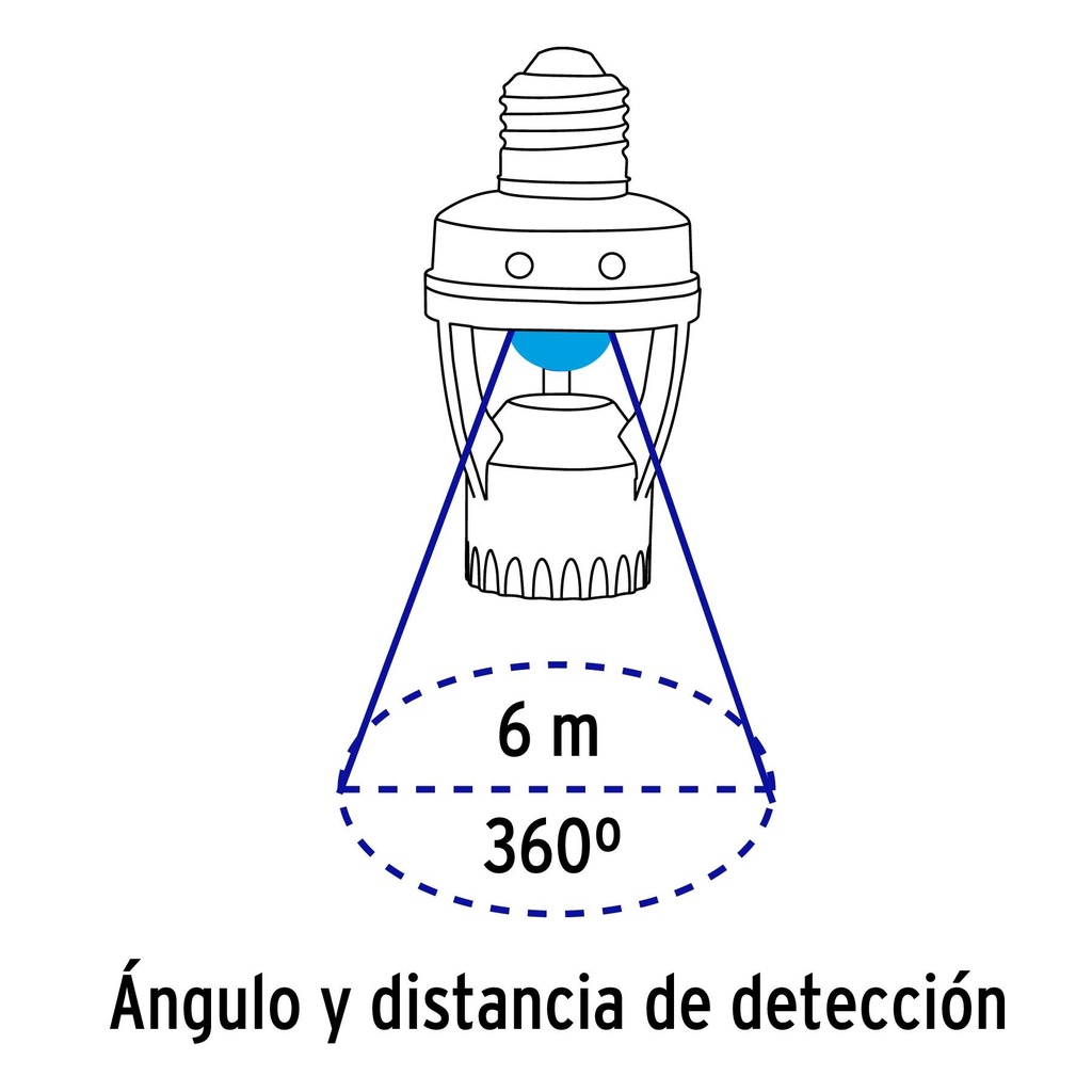 Portalámpara con sensor de movimiento 360°, Volteck