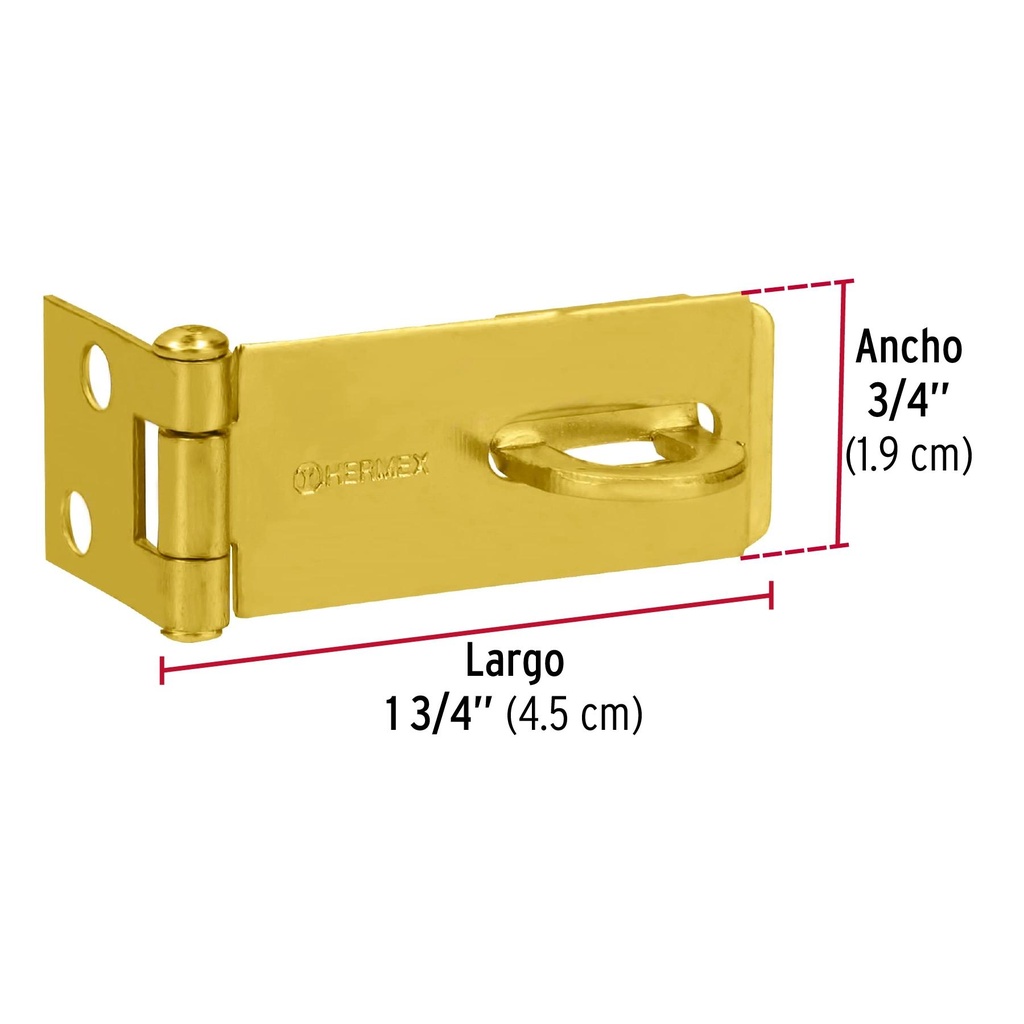 Portacandado de acero latonado 1-3/4', Hermex