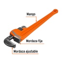 Llave stilson 24' cuerpo robusto de hierro dúctil, Truper