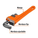 Llave stilson 8' cuerpo robusto de hierro dúctil, Truper