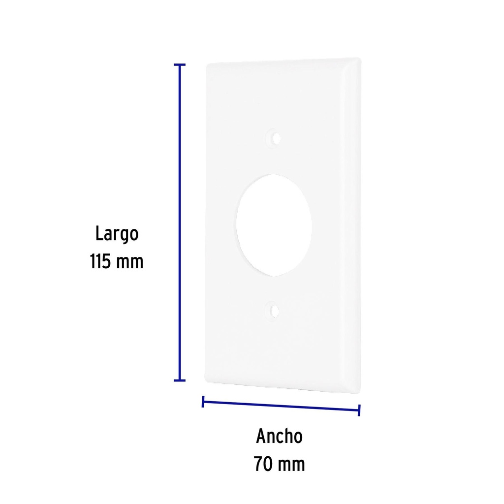 Placa de ABS para contacto redondo, Standard, blanco