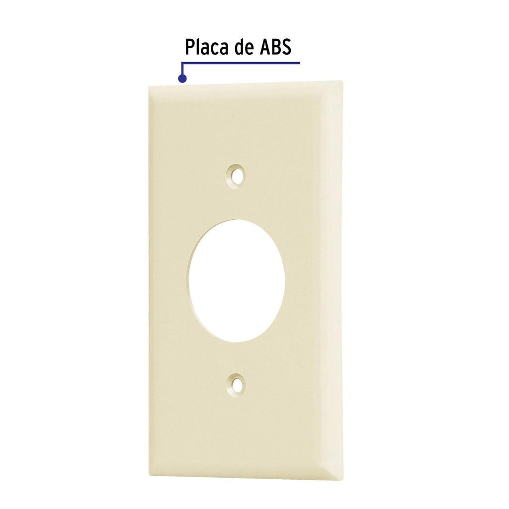 Placa de ABS para contacto redondo, Standard, marfil