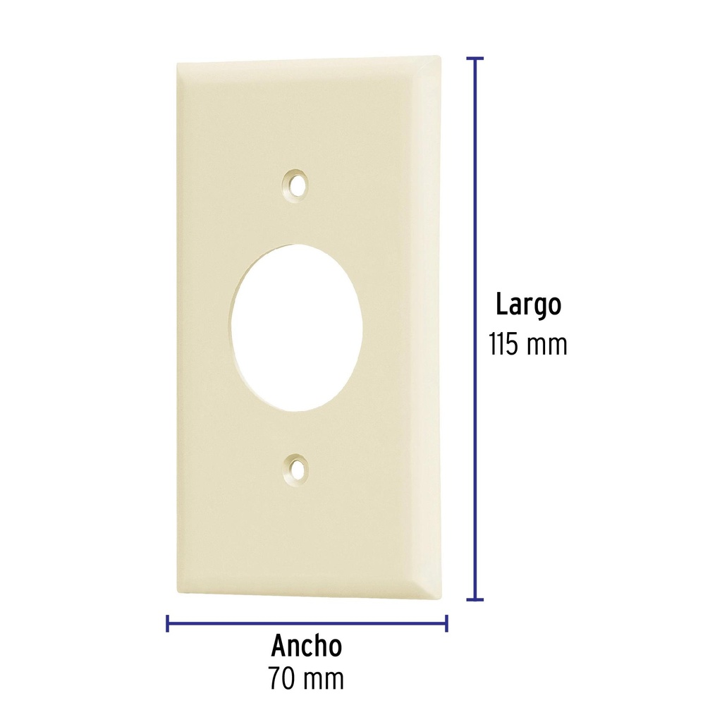 Placa de ABS para contacto redondo, Standard, marfil