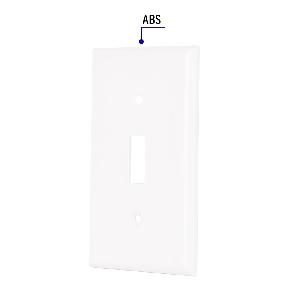 Placa de ABS para interruptor vertical, Standard, blanco