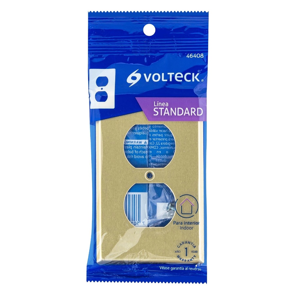 Placa dúplex de aluminio, línea Standard, Volteck