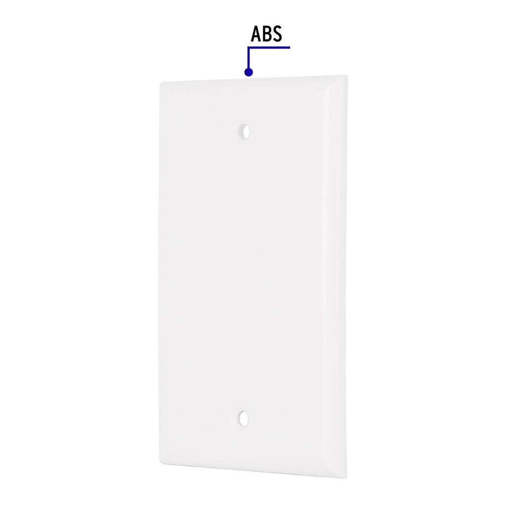 Placa de ABS ciega, Standard, blanco, Volteck