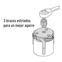 Llave de 3 puntos 3'-4-1/2' para filtro de aceite, Truper