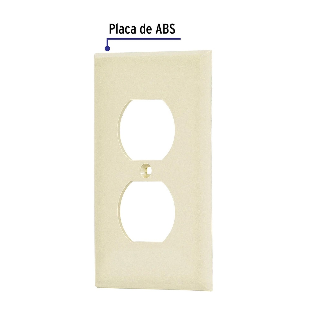 Placa de ABS dúplex, Standard, marfil, Volteck