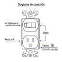 Placa armada interruptor y contacto, línea Standard, marfil