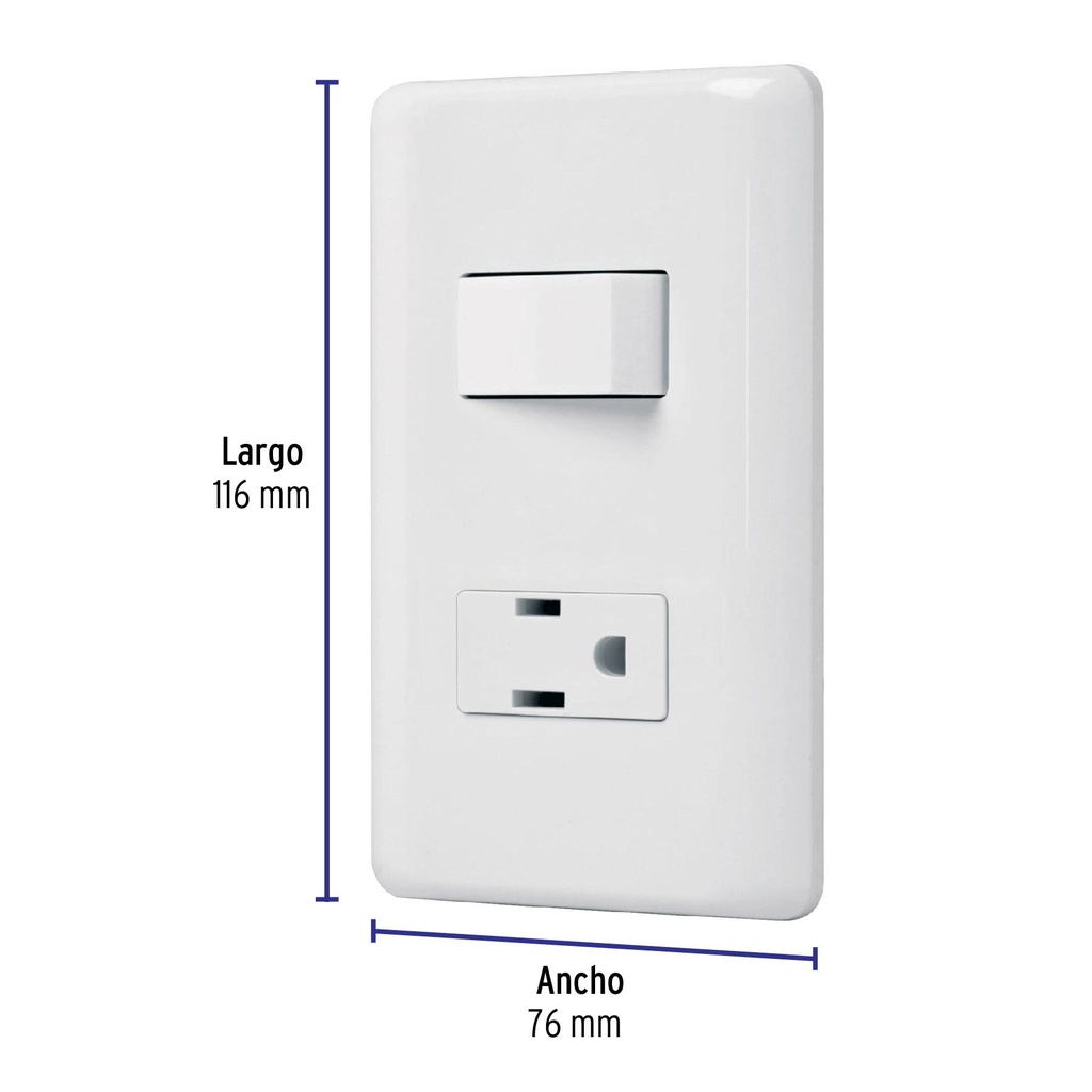 Placa armada contacto e interruptor sencillo, Volteck Basic