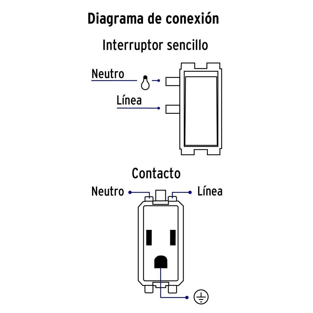 Placa armada contacto e interruptor sencillo, Volteck Basic