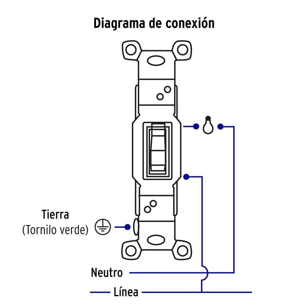 Placa armada interruptor sencillo, línea Standard, aluminio