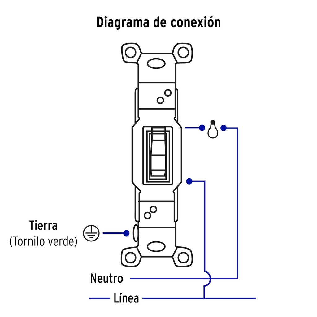 Placa armada interruptor sencillo, línea Standard, blanco