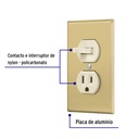 Placa armada interruptor y contacto, línea Standard, alumini