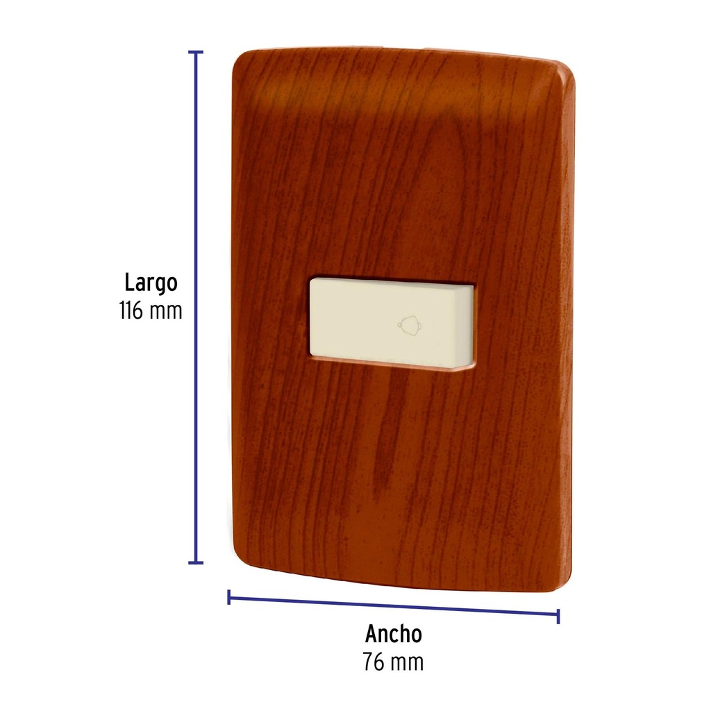 Placa armada con timbre madera, línea Italiana, Volteck