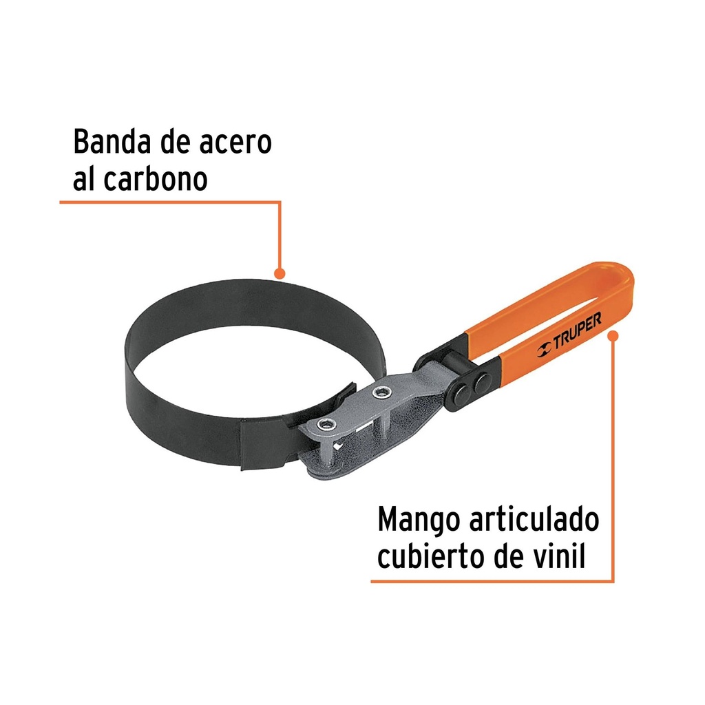 Llave de banda metálica 3-1/4'-3-3/4' para filtro de aceite