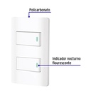 Placa armada blanca 1 interruptor y 1 de 3 vías 1 mód, Lisbo