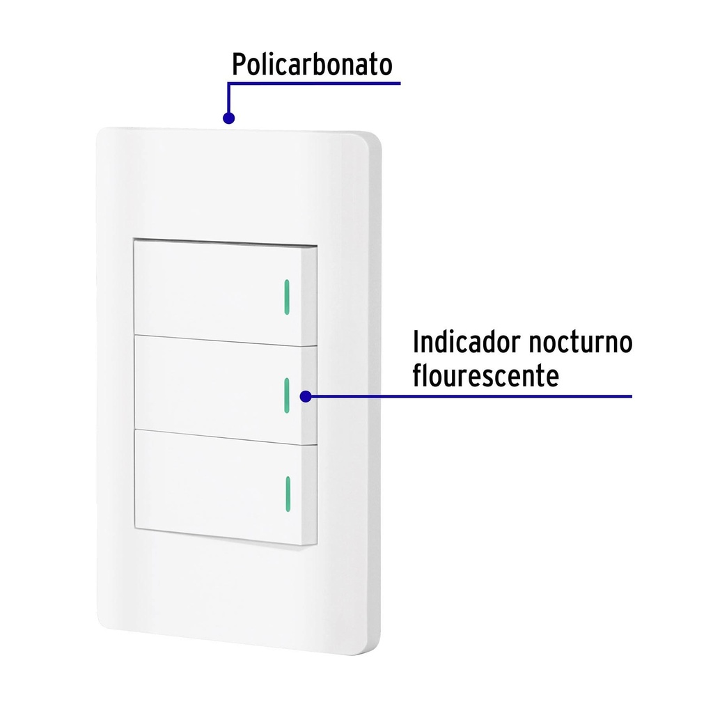 Placa armada blanca 2 interruptores 1 de 3 vías 1 mód, Lisbo