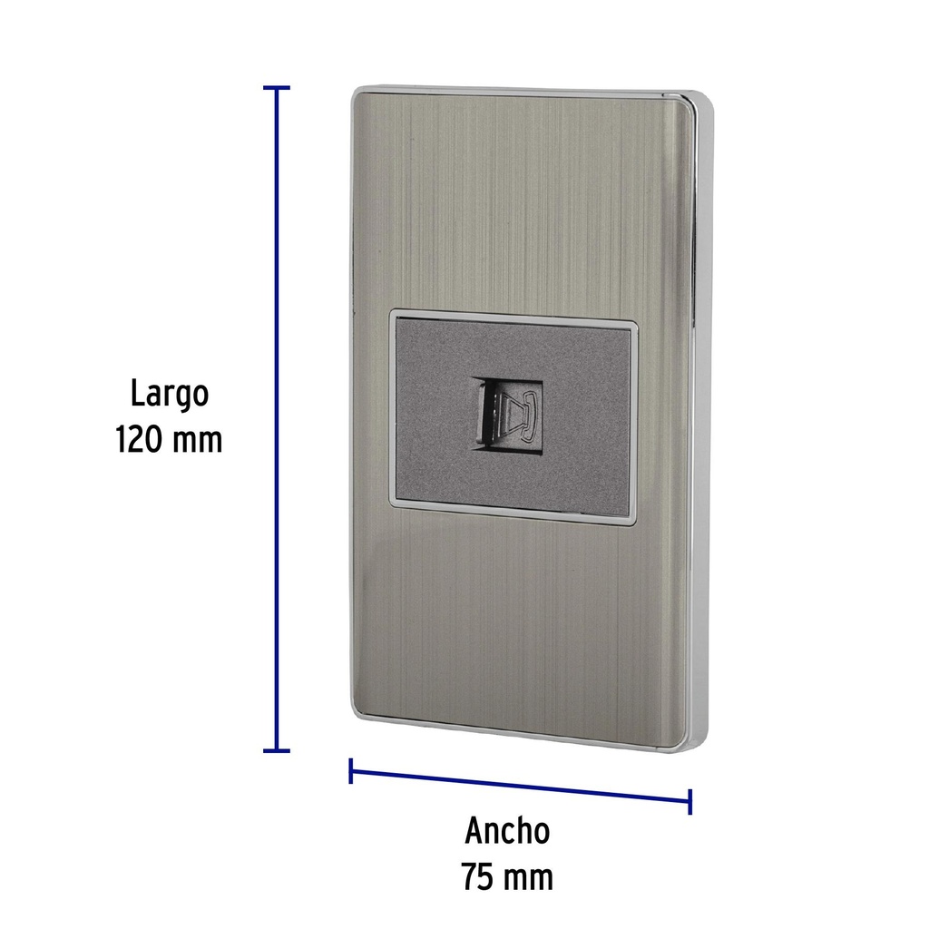 Placa armada acero inox 1 toma para teléfono 1.5 mód, Lisboa