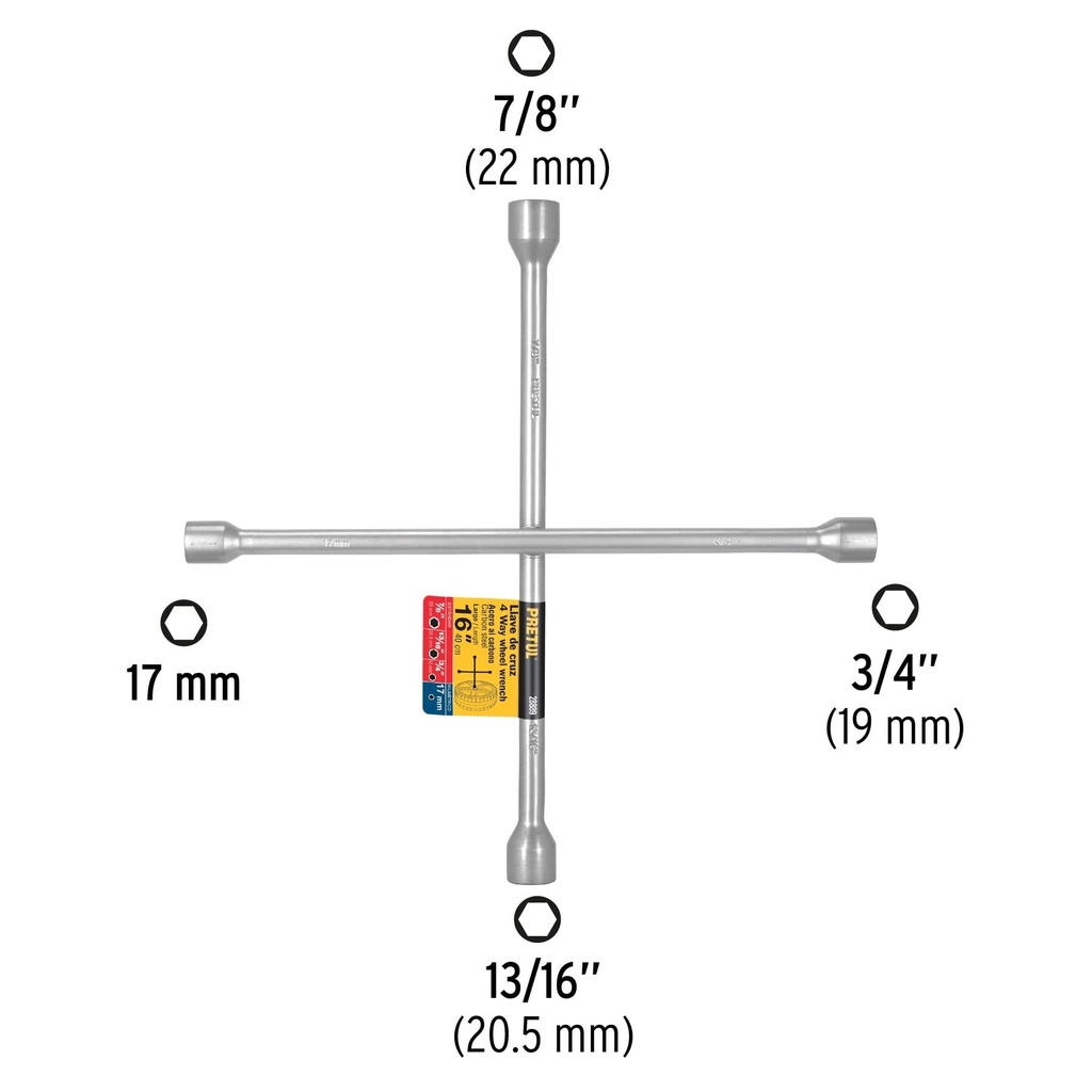 Llave de cruz 16' galvanizada, Pretul