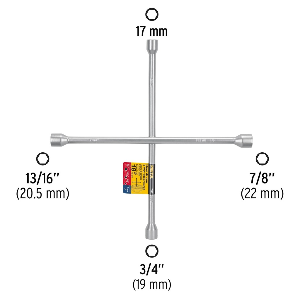 Llave de cruz 18' galvanizada, Pretul