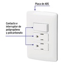 Placa armada 2 contactos e interruptor,blanco,línea Italiana