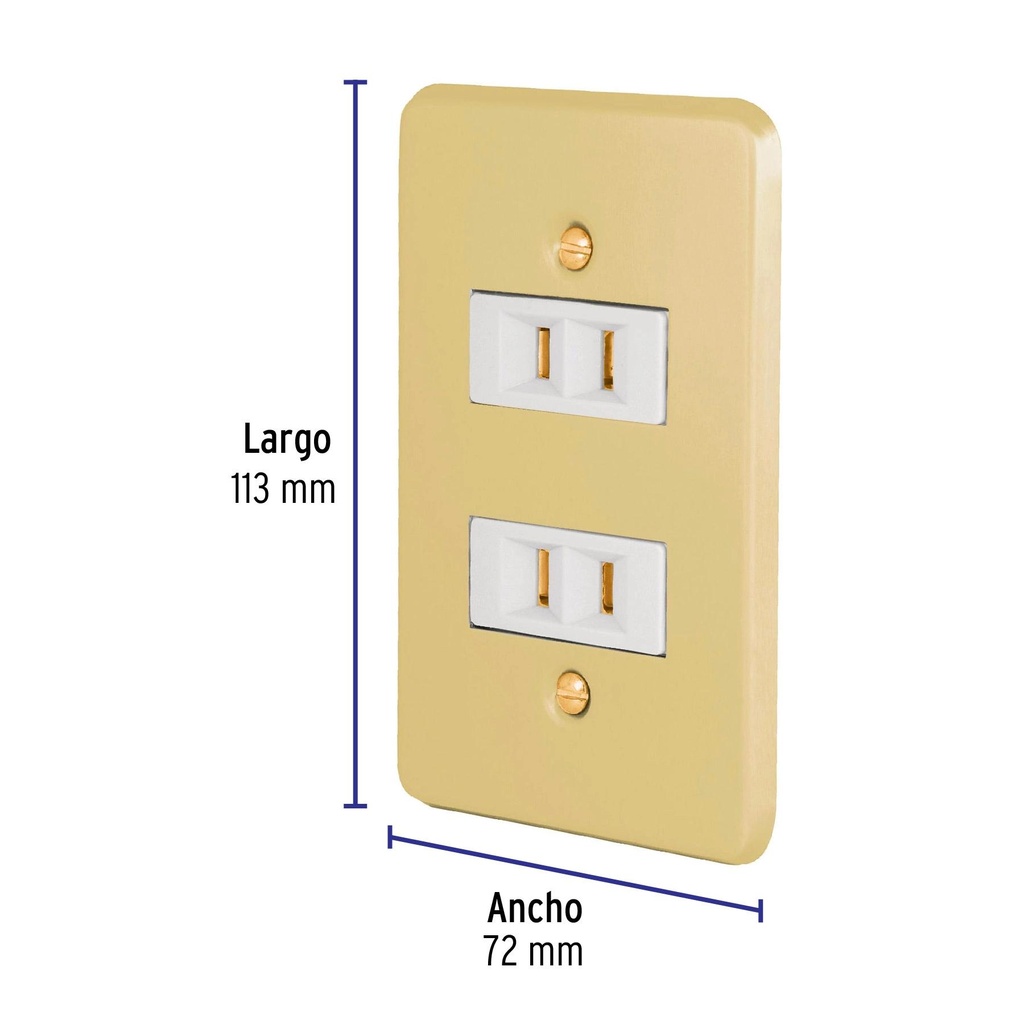 Placa armada 2 contactos polarizados línea Económica
