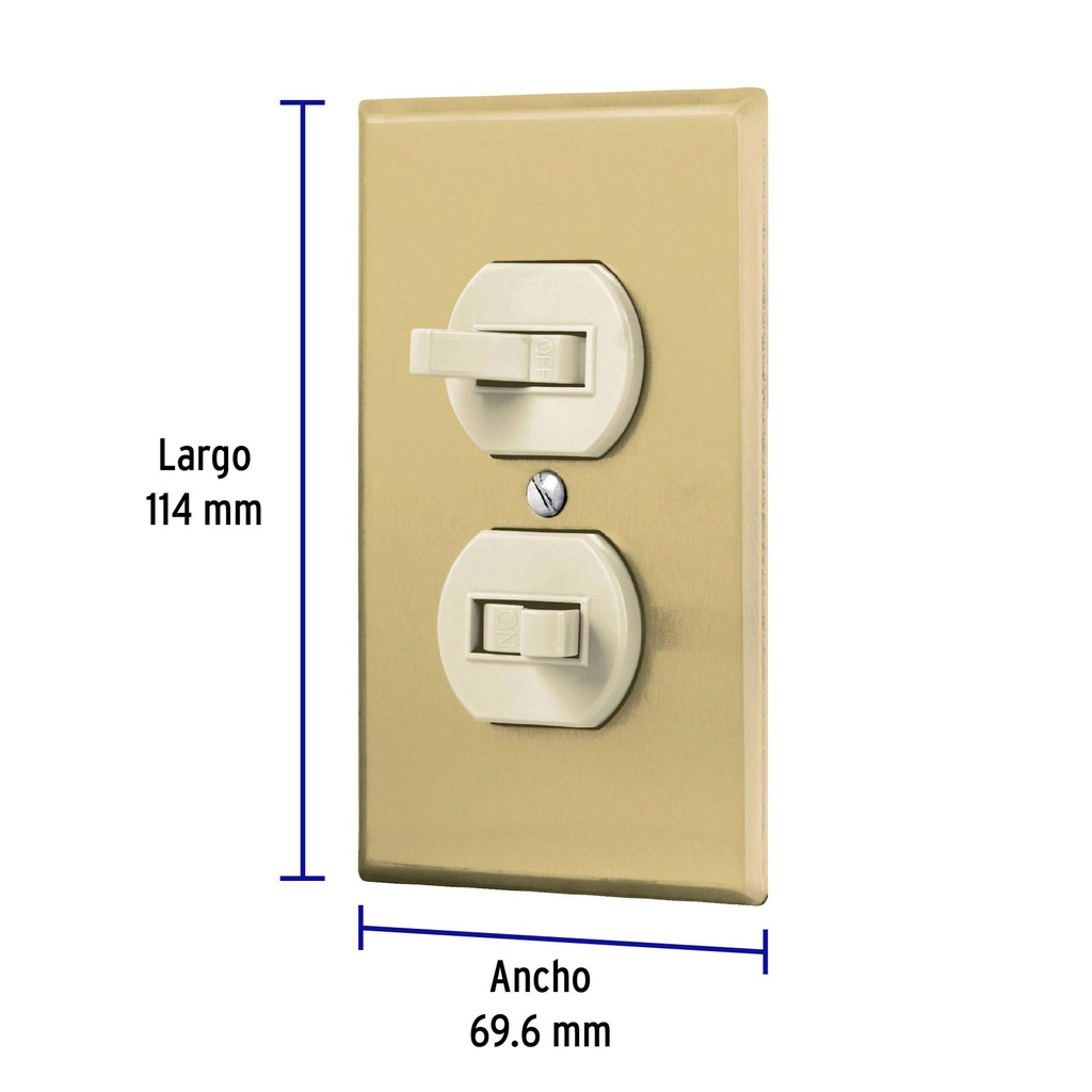 Placa armada 2 interruptor sencillo, línea Standard, alumini