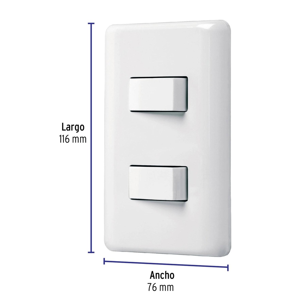 Placa armada 1 interruptor sencillo + 1 de 3 vías, Basic