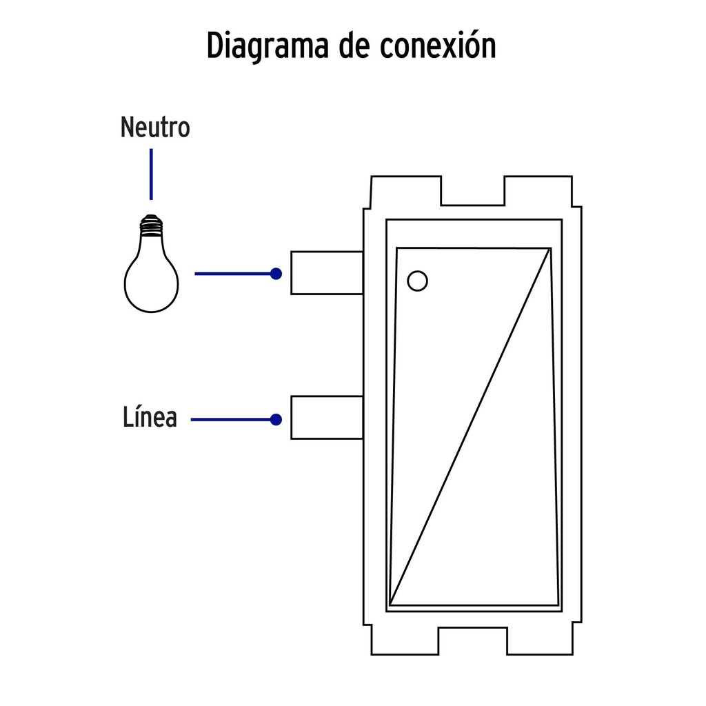 Placa armada 1 interruptor sencillo plata, línea Italiana