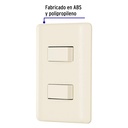 Placa armada 1 interruptor y 1 escalera, marfil, Basic