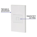 Placa armada 1 toma para teléfono, 1.5 mod, Española, blanco