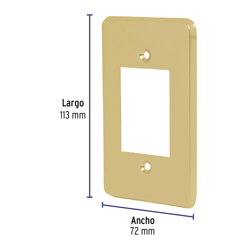 Placa 3 módulos, de aluminio, línea Económica, Volteck