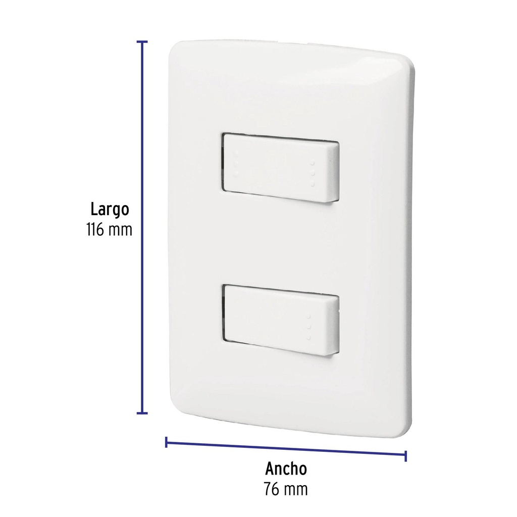 Placa armada 1 interruptor 1 escalera,blanco, línea Italiana