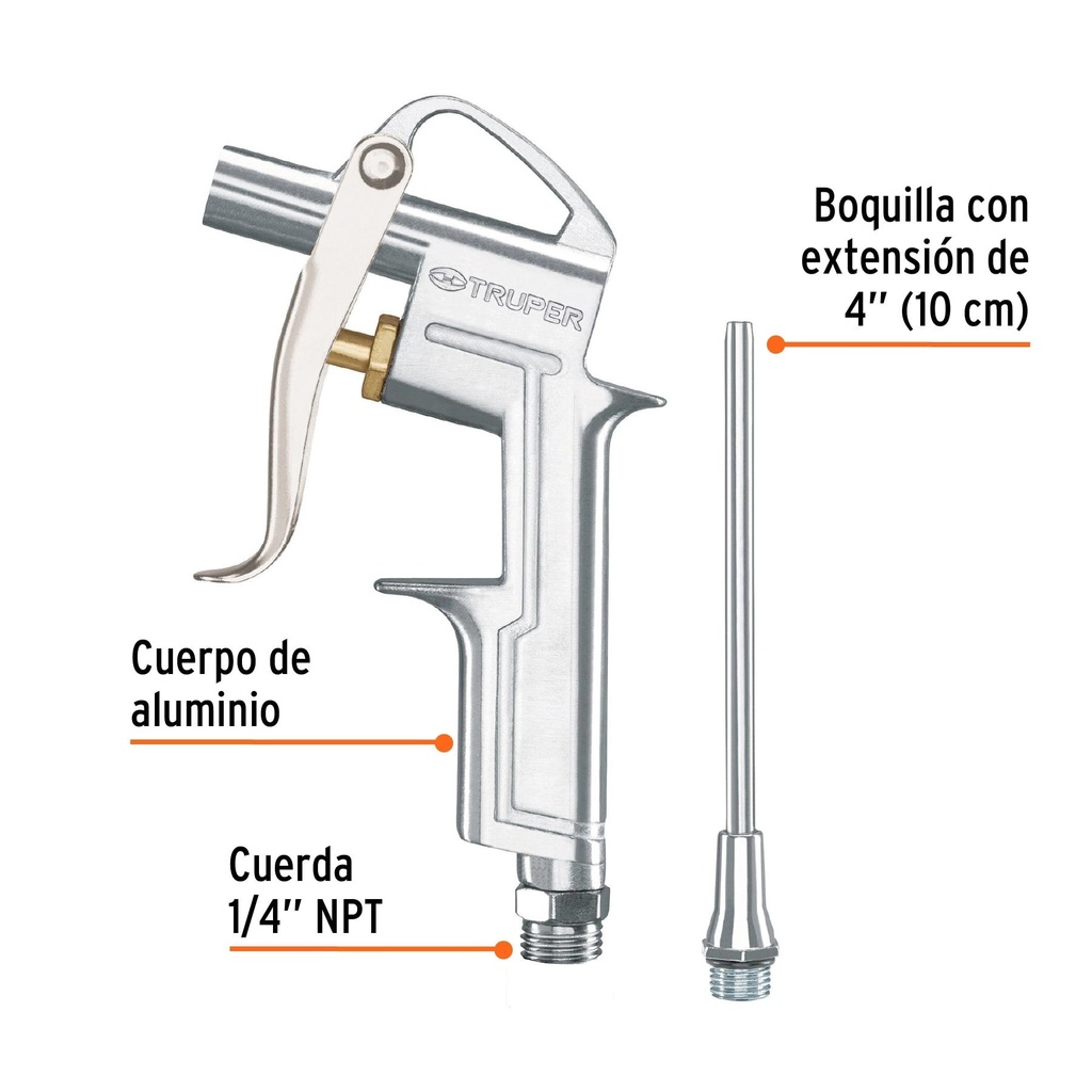 Pistola para sopletear, con extensión de 4, Truper