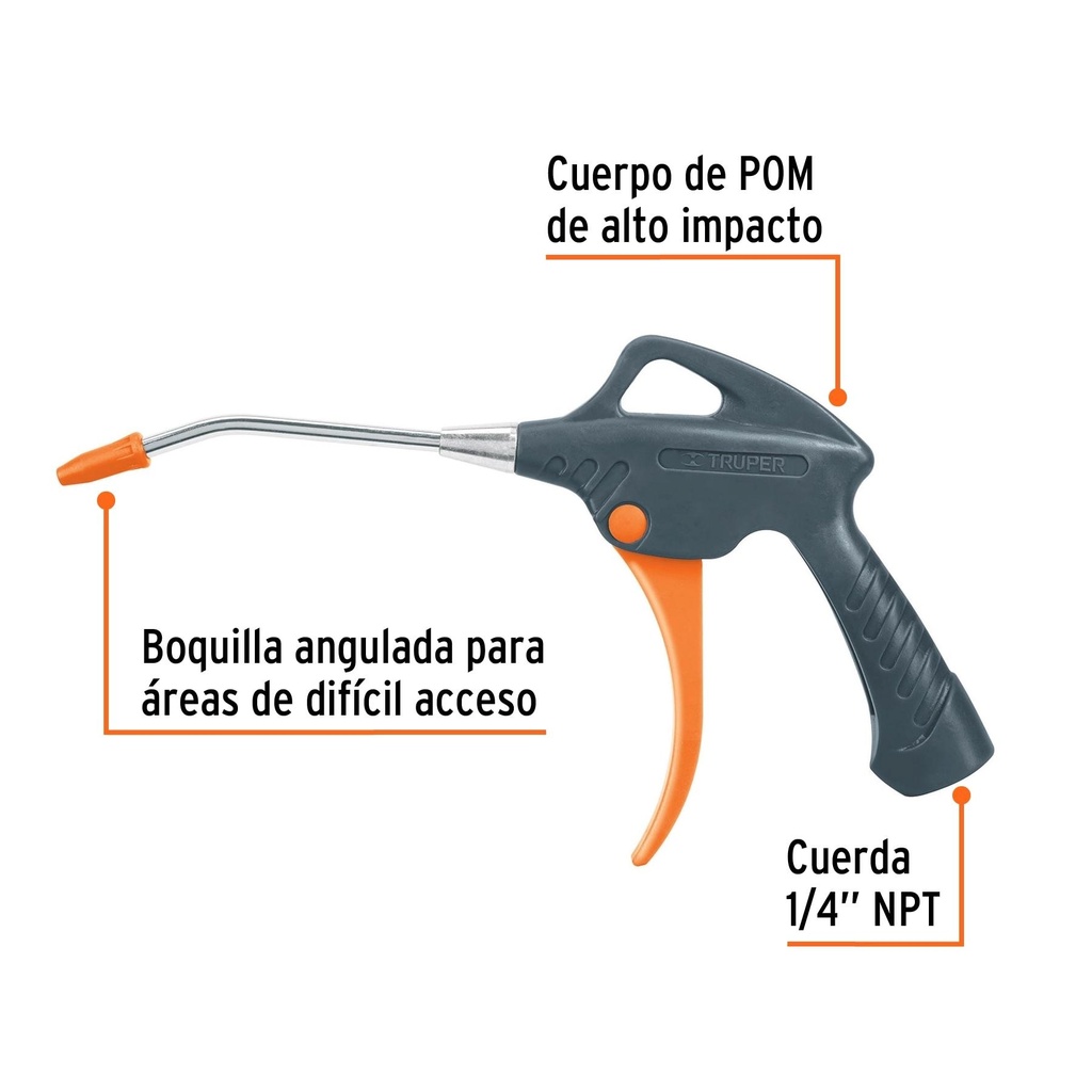 Pistola plástica para sopletear, 6', Truper