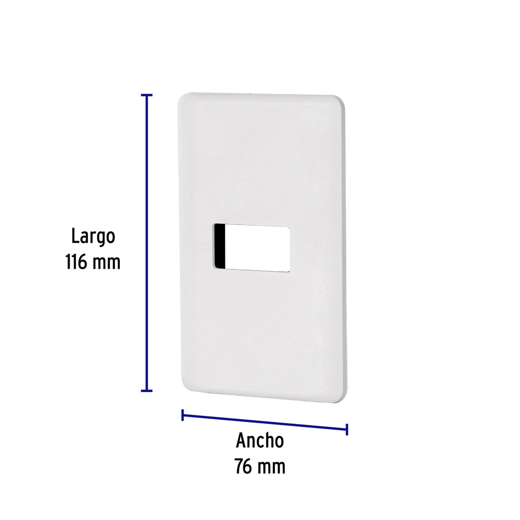 Placa 1 módulo de ABS, blanca, Volteck Basic